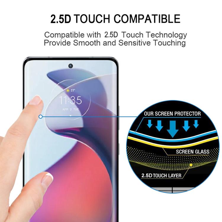 For Motorola Moto S30 Pro 5G 25pcs Full Glue 9H HD 3D Curved Edge Tempered Glass Film - Black