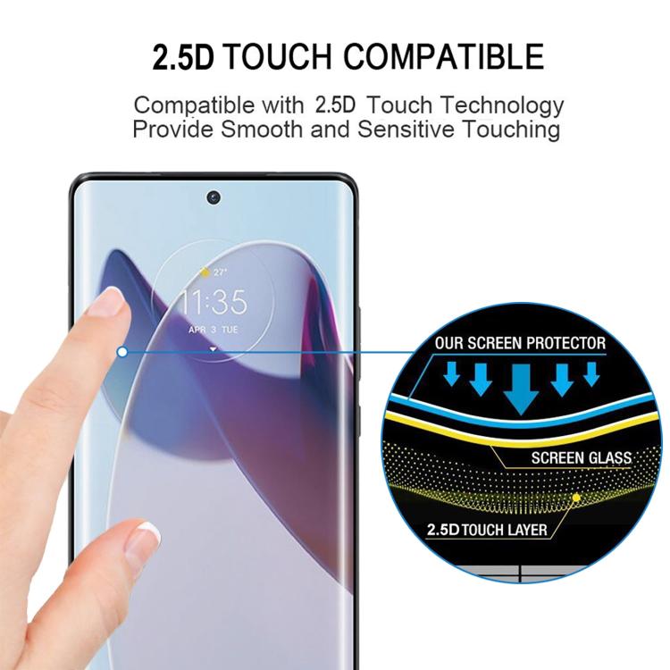 For Motorola Moto X30 Pro 5G 25pcs Full Glue 9H HD 3D Curved Edge Tempered Glass Film - Black