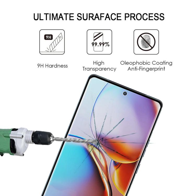 For Motorola Moto X40 25pcs Full Glue 9H HD 3D Curved Edge Tempered Glass Film - Black