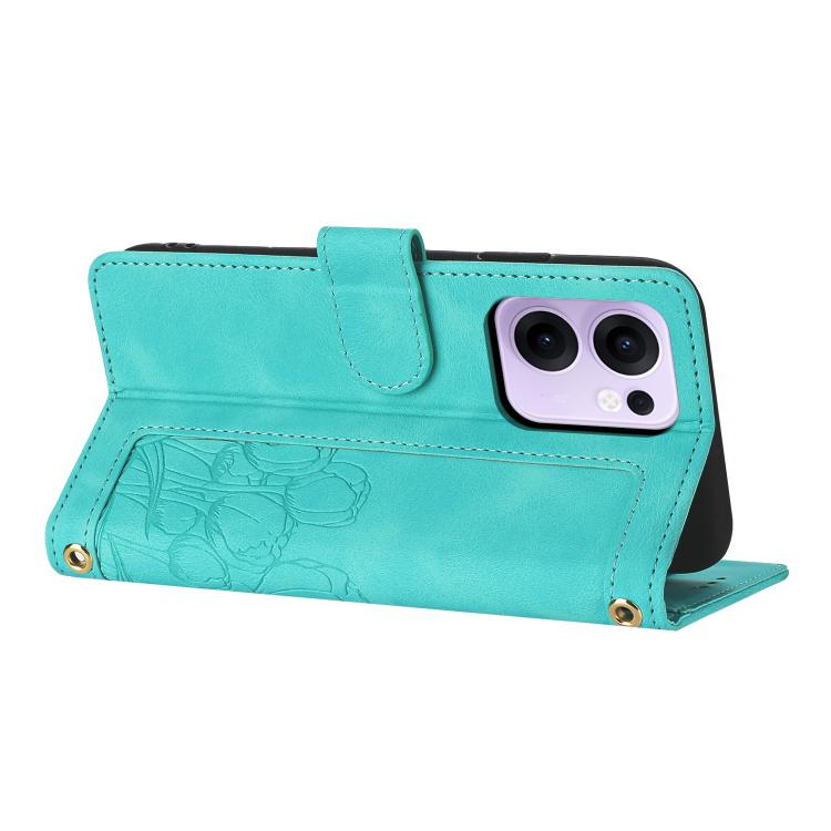 For OPPO Reno13 F 5G / 4G Tulips Embossed Leather Phone Case with Lanyard