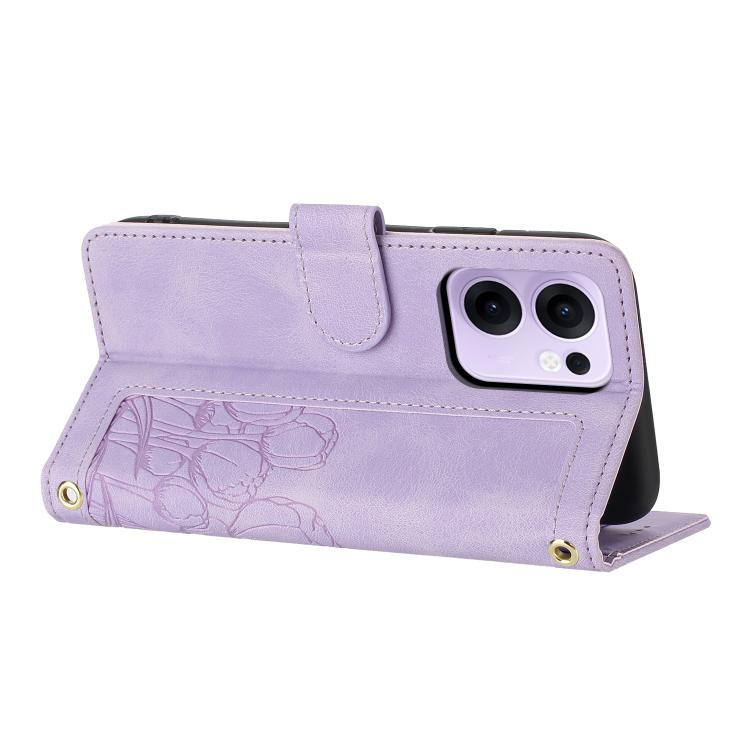 For OPPO Reno13 F 5G / 4G Tulips Embossed Leather Phone Case with Lanyard