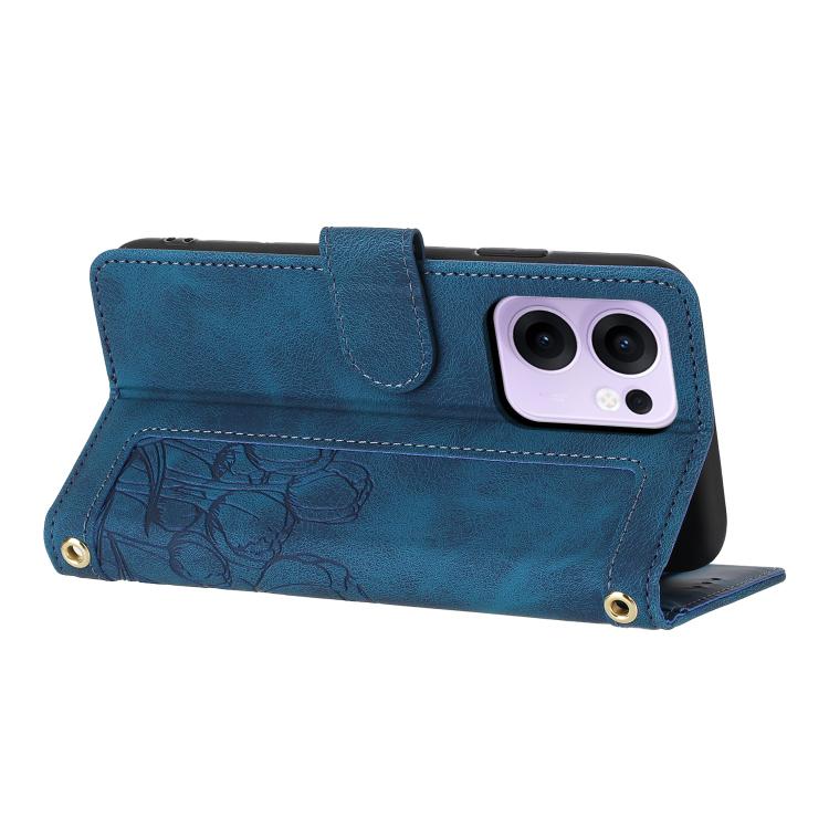 For OPPO Reno13 F 5G / 4G Tulips Embossed Leather Phone Case with Lanyard