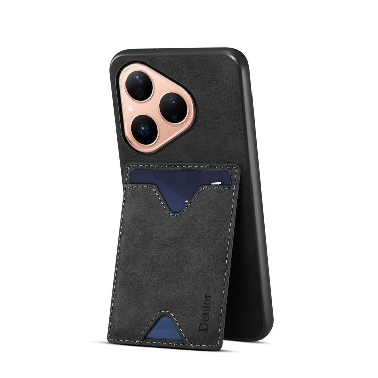 For Huawei Pura 80 5G Denior D06 PU Back Cover Card Slot Holder Phone Case