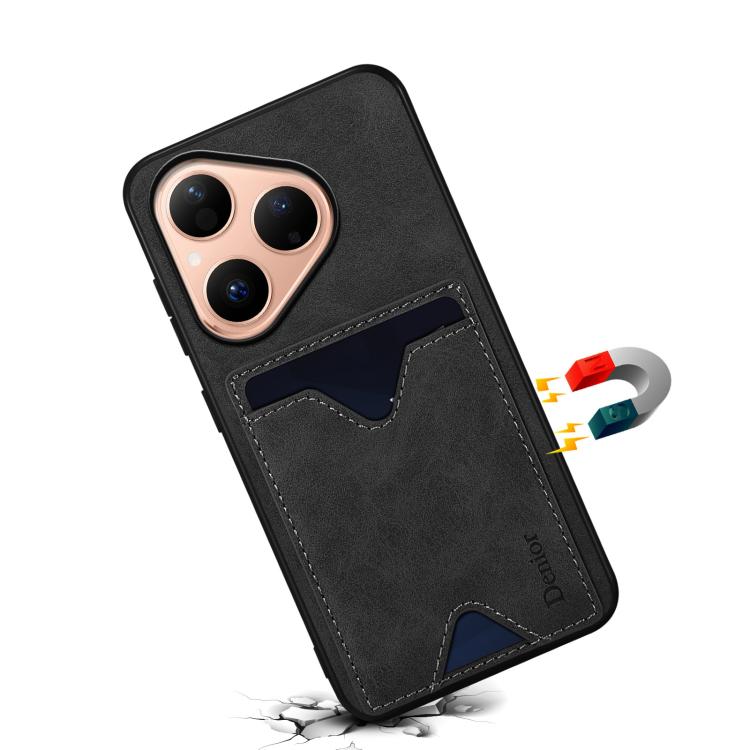 For Huawei Pura 80 5G Denior D06 PU Back Cover Card Slot Holder Phone Case