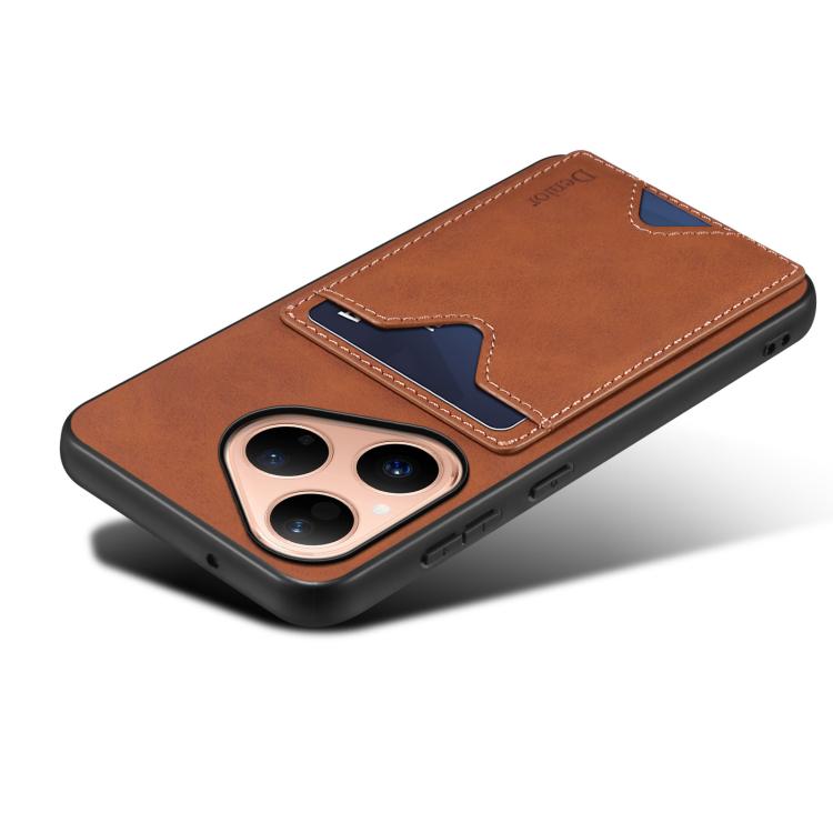 For Huawei Pura 80 5G Denior D06 PU Back Cover Card Slot Holder Phone Case