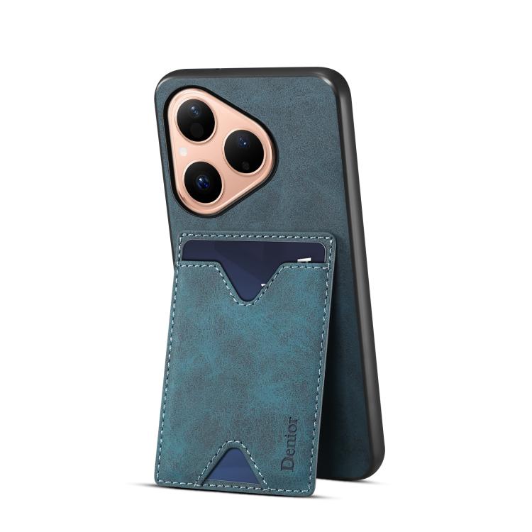 For Huawei Pura 80 5G Denior D06 PU Back Cover Card Slot Holder Phone Case