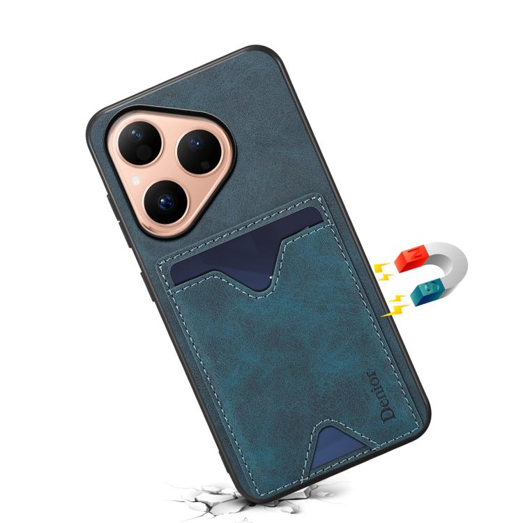 For Huawei Pura 80 5G Denior D06 PU Back Cover Card Slot Holder Phone Case