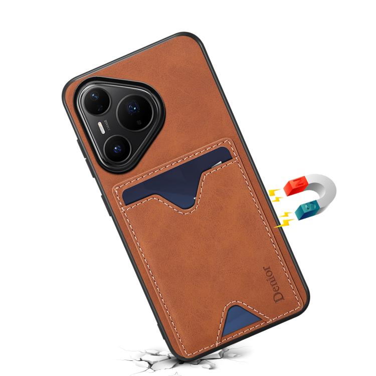 For Huawei Pura 80 Pro 5G Denior D06 PU Back Cover Card Slot Holder Phone Case
