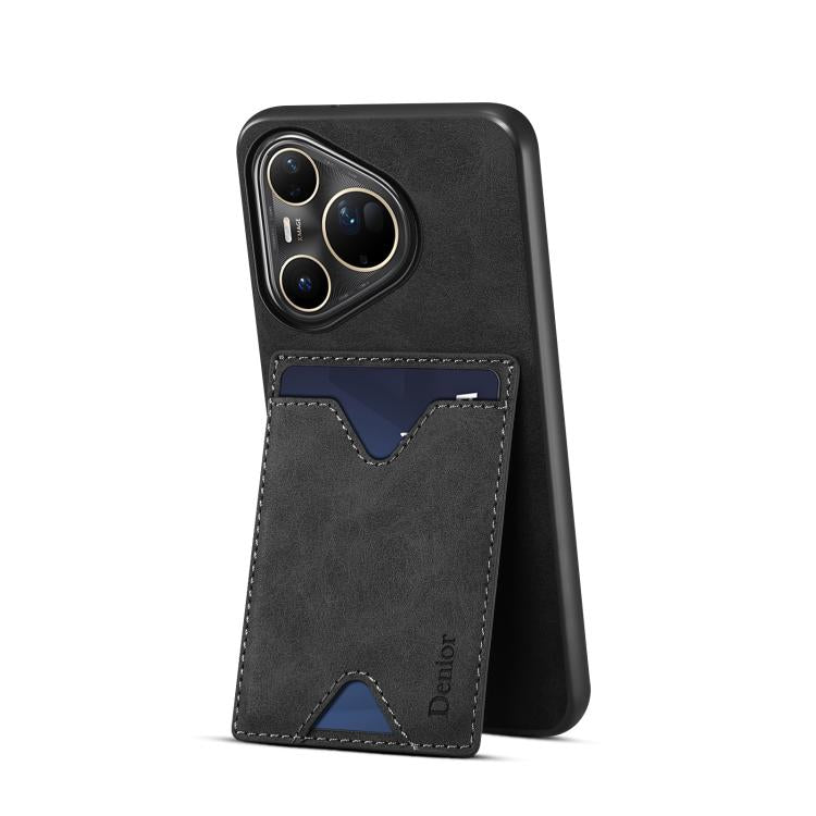 For Huawei Pura 80 Ultra 5G Denior D06 PU Back Cover Card Slot Holder Phone Case