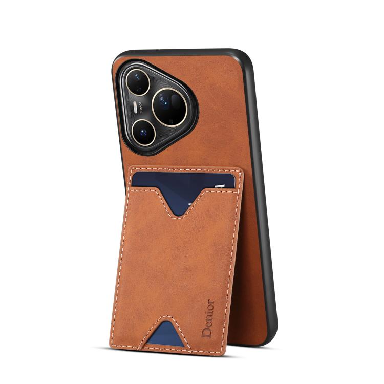 For Huawei Pura 80 Ultra 5G Denior D06 PU Back Cover Card Slot Holder Phone Case