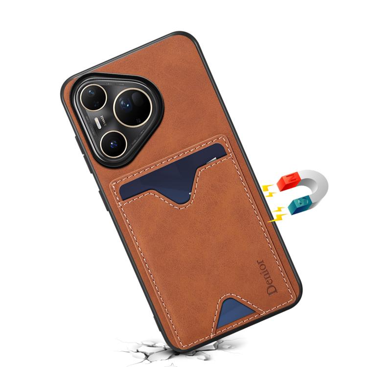 For Huawei Pura 80 Ultra 5G Denior D06 PU Back Cover Card Slot Holder Phone Case