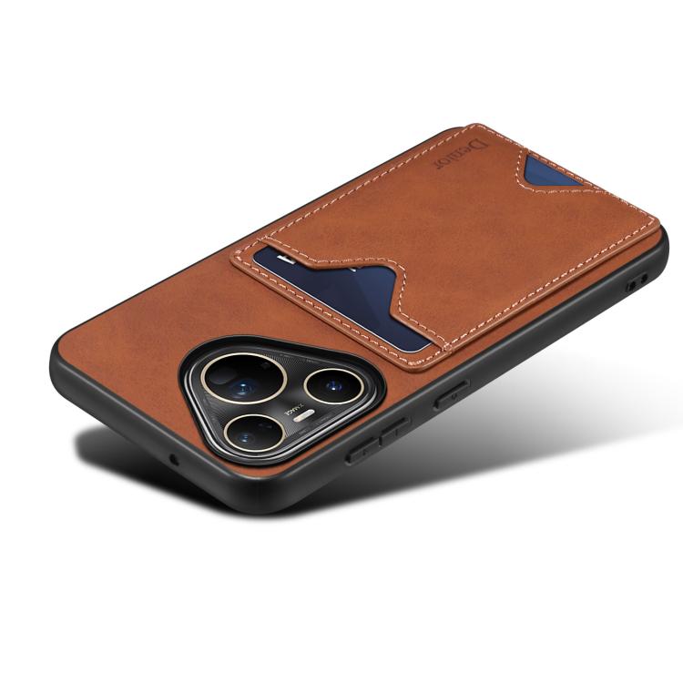 For Huawei Pura 80 Ultra 5G Denior D06 PU Back Cover Card Slot Holder Phone Case