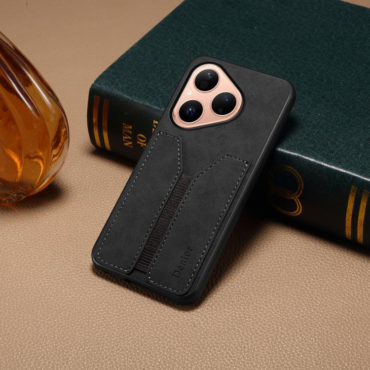 For Huawei Pura 80 5G Denior D07 DV Elastic Card Slot PU Back Cover Phone Case