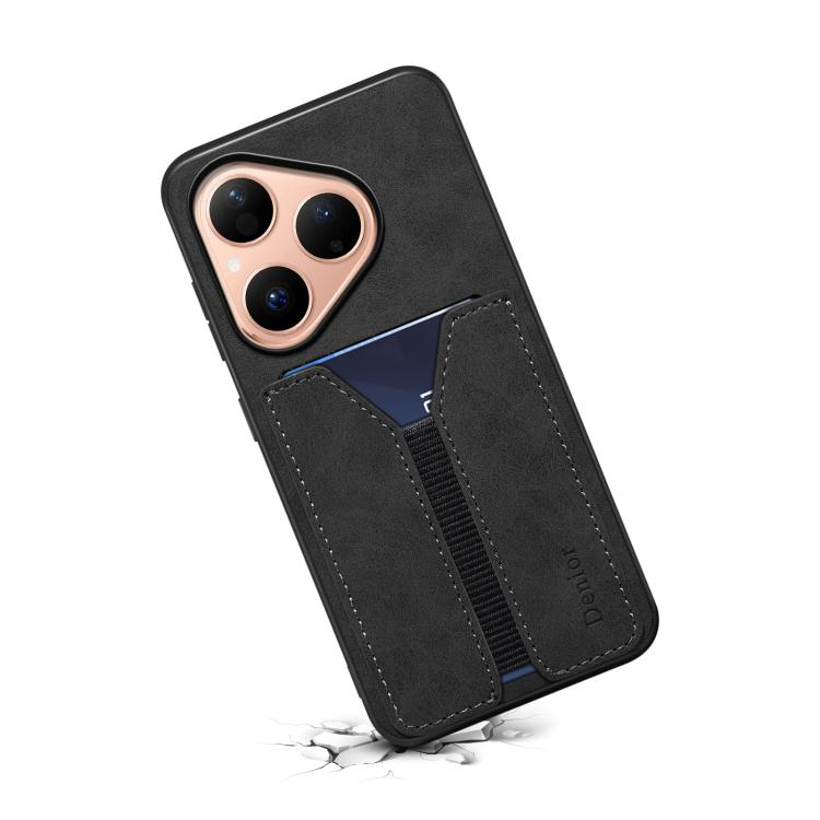 For Huawei Pura 80 5G Denior D07 DV Elastic Card Slot PU Back Cover Phone Case