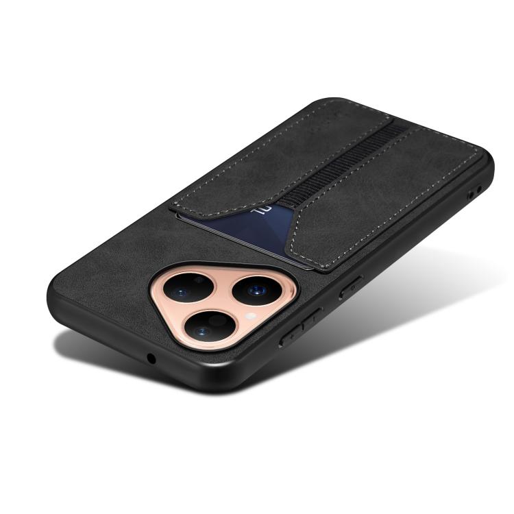 For Huawei Pura 80 5G Denior D07 DV Elastic Card Slot PU Back Cover Phone Case