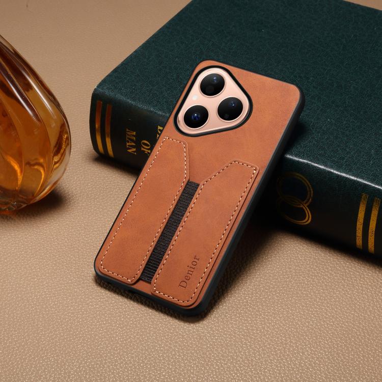 For Huawei Pura 80 5G Denior D07 DV Elastic Card Slot PU Back Cover Phone Case