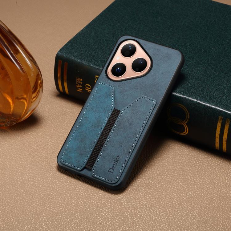 For Huawei Pura 80 5G Denior D07 DV Elastic Card Slot PU Back Cover Phone Case
