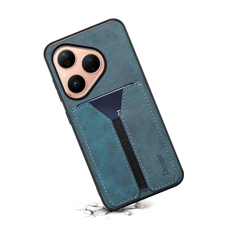 For Huawei Pura 80 5G Denior D07 DV Elastic Card Slot PU Back Cover Phone Case