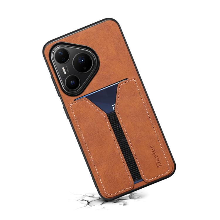 For Huawei Pura 80 Pro 5G Denior D07 DV Elastic Card Slot PU Back Cover Phone Case