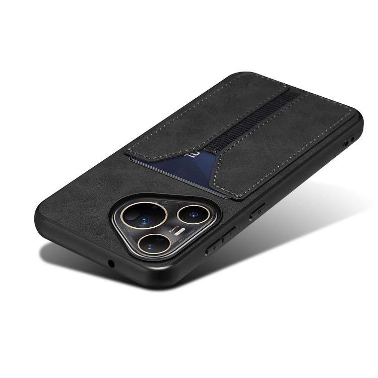 For Huawei Pura 80 Ultra 5G Denior D07 DV Elastic Card Slot PU Back Cover Phone Case