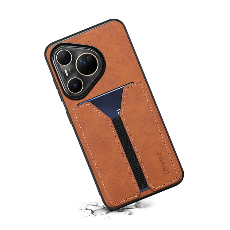 For Huawei Pura 80 Ultra 5G Denior D07 DV Elastic Card Slot PU Back Cover Phone Case