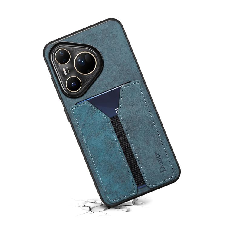 For Huawei Pura 80 Ultra 5G Denior D07 DV Elastic Card Slot PU Back Cover Phone Case
