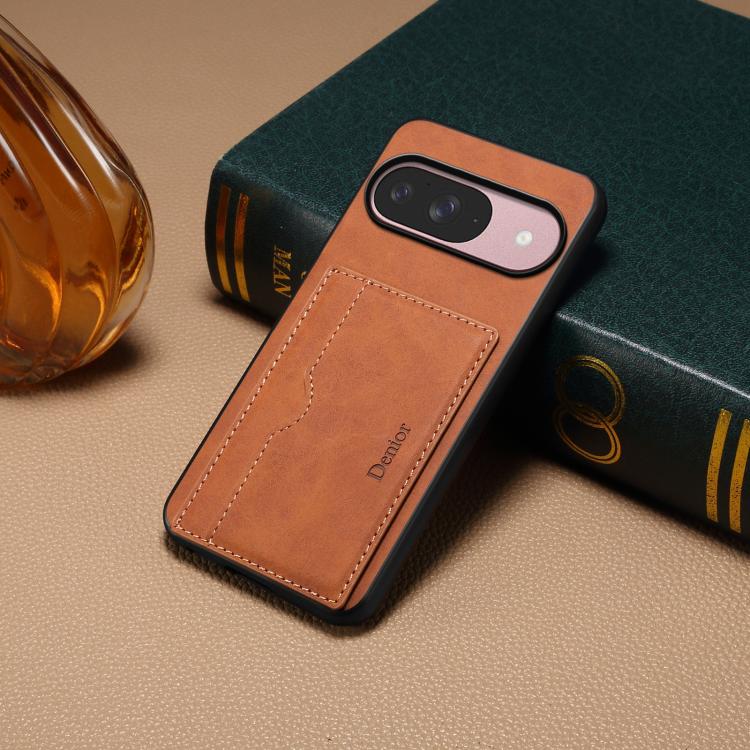 For Google Pixel 10 Pro / Pixel 10 Denior D08 PU Single Card Slot Holder Phone Case