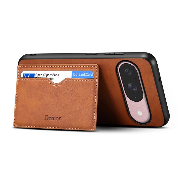 For Google Pixel 10 Pro / Pixel 10 Denior D08 PU Single Card Slot Holder Phone Case
