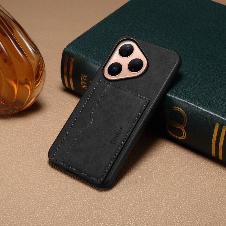 For Huawei Pura 80 5G Denior D08 PU Single Card Slot Holder Phone Case