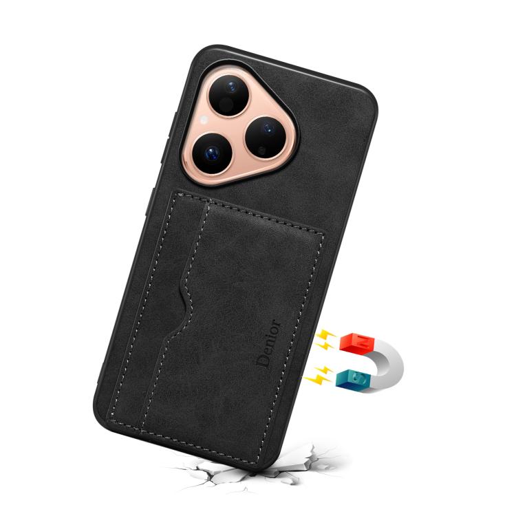 For Huawei Pura 80 5G Denior D08 PU Single Card Slot Holder Phone Case