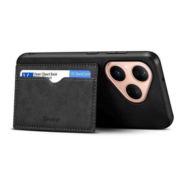 For Huawei Pura 80 5G Denior D08 PU Single Card Slot Holder Phone Case