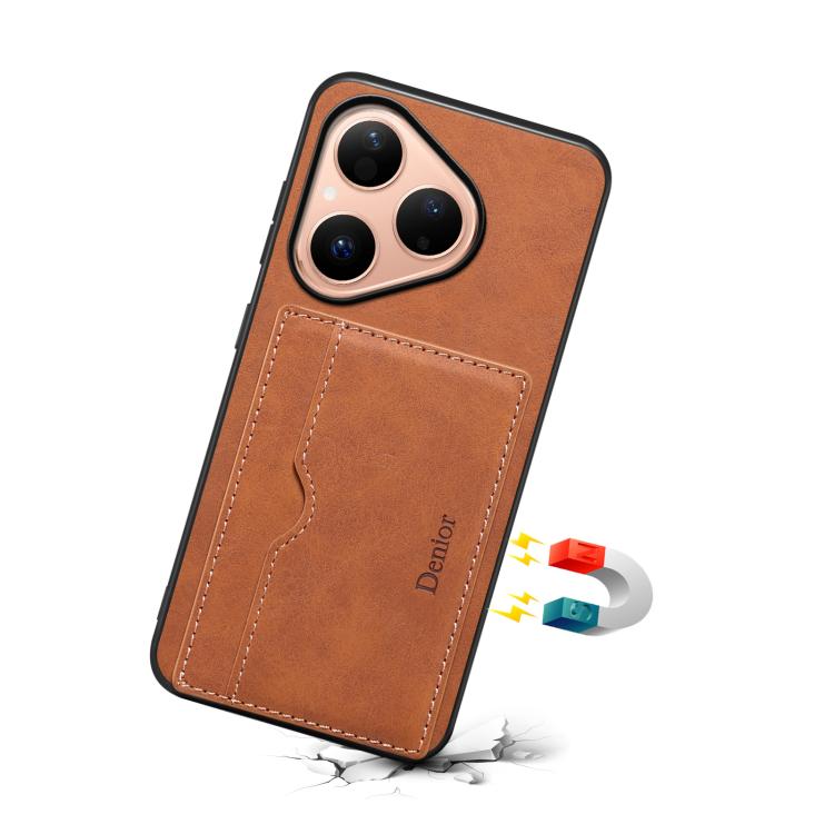 For Huawei Pura 80 5G Denior D08 PU Single Card Slot Holder Phone Case