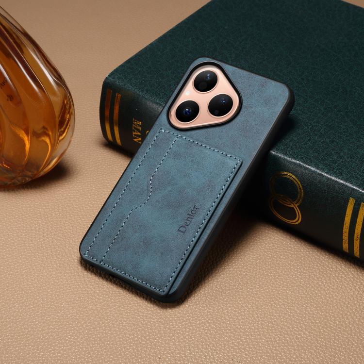 For Huawei Pura 80 5G Denior D08 PU Single Card Slot Holder Phone Case