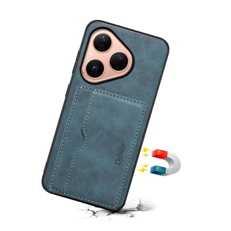 For Huawei Pura 80 5G Denior D08 PU Single Card Slot Holder Phone Case