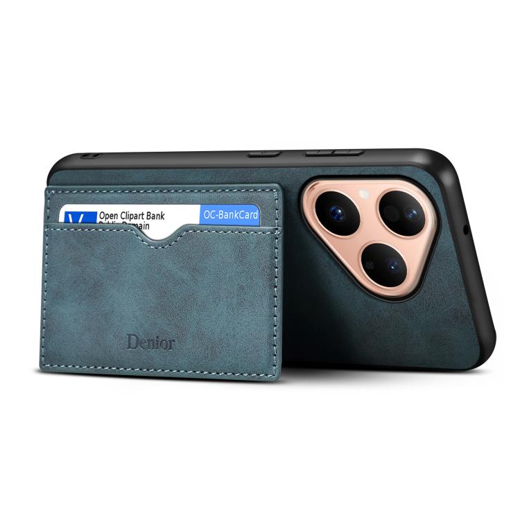 For Huawei Pura 80 5G Denior D08 PU Single Card Slot Holder Phone Case