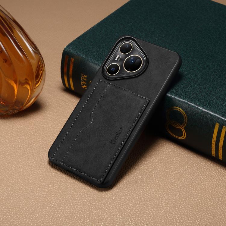 For Huawei Pura 80 Ultra 5G Denior D08 PU Single Card Slot Holder Phone Case