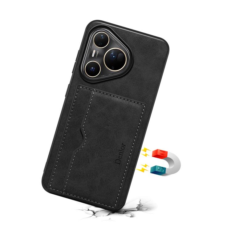For Huawei Pura 80 Ultra 5G Denior D08 PU Single Card Slot Holder Phone Case