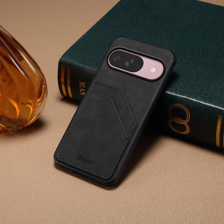 For Google Pixel 10 Pro / Pixel 10 Denior D09 PU Dual Card Slot Back Cover Phone Case