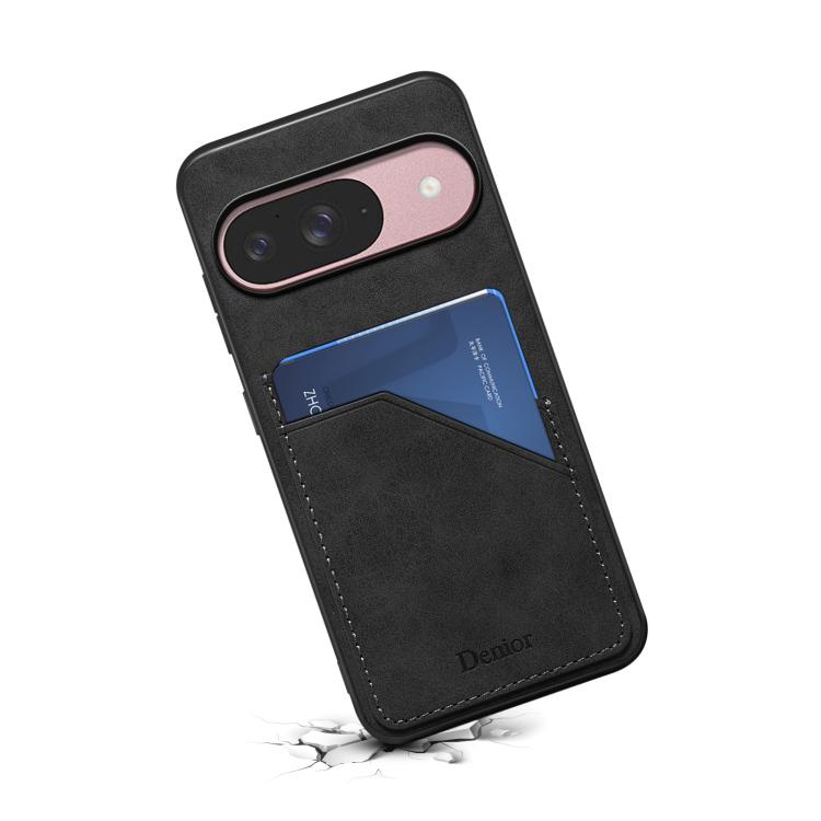 For Google Pixel 10 Pro / Pixel 10 Denior D09 PU Dual Card Slot Back Cover Phone Case