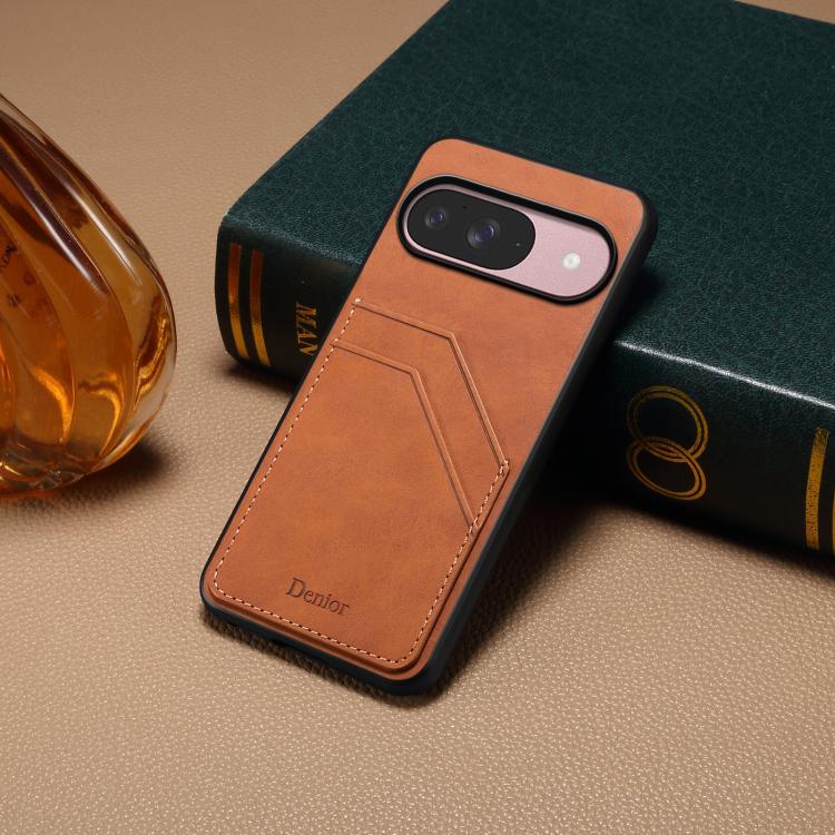 For Google Pixel 10 Pro / Pixel 10 Denior D09 PU Dual Card Slot Back Cover Phone Case