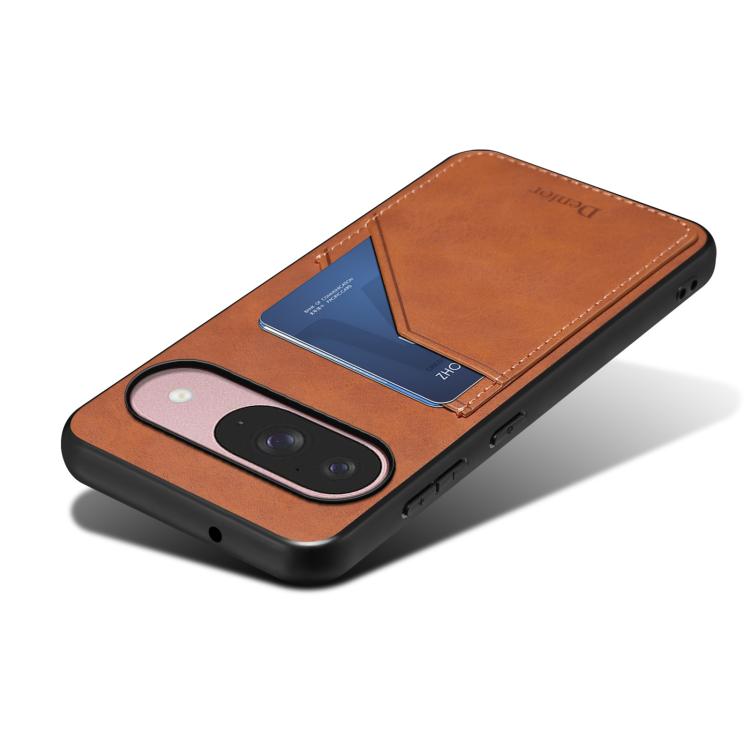 For Google Pixel 10 Pro / Pixel 10 Denior D09 PU Dual Card Slot Back Cover Phone Case