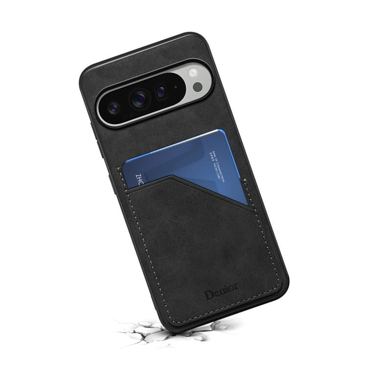 For Google Pixel 10 Pro XL Denior D09 PU Dual Card Slot Back Cover Phone Case