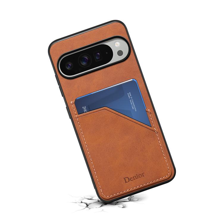 For Google Pixel 10 Pro XL Denior D09 PU Dual Card Slot Back Cover Phone Case
