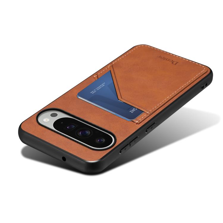For Google Pixel 10 Pro XL Denior D09 PU Dual Card Slot Back Cover Phone Case