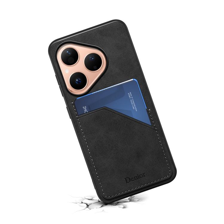 For Huawei Pura 80 5G Denior D09 PU Dual Card Slot Back Cover Phone Case