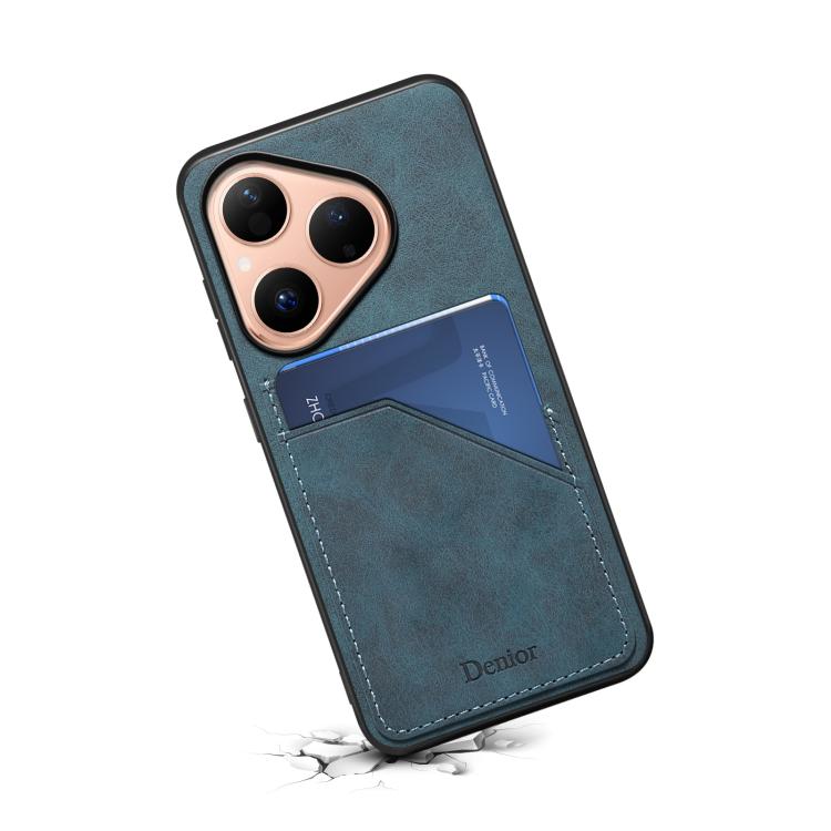 For Huawei Pura 80 5G Denior D09 PU Dual Card Slot Back Cover Phone Case