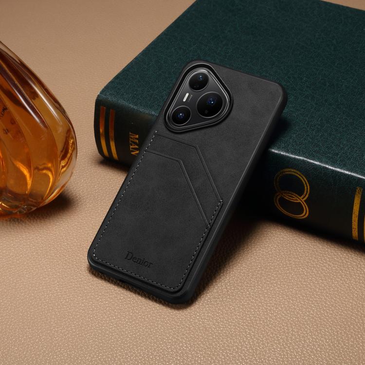 For Huawei Pura 80 Pro 5G Denior D09 PU Dual Card Slot Back Cover Phone Case