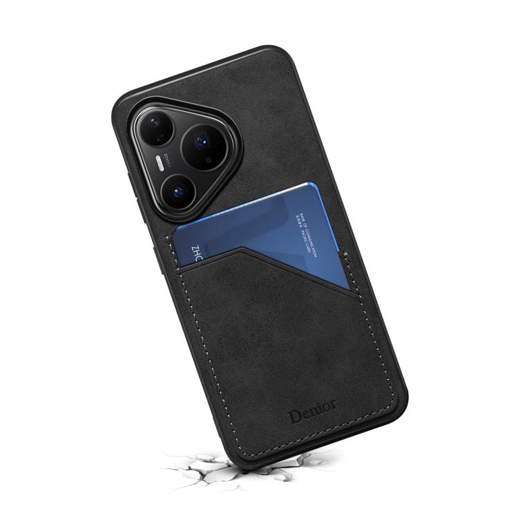 For Huawei Pura 80 Pro 5G Denior D09 PU Dual Card Slot Back Cover Phone Case