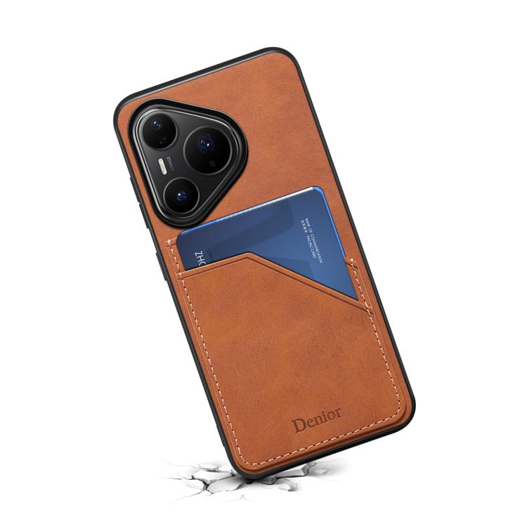 For Huawei Pura 80 Pro 5G Denior D09 PU Dual Card Slot Back Cover Phone Case