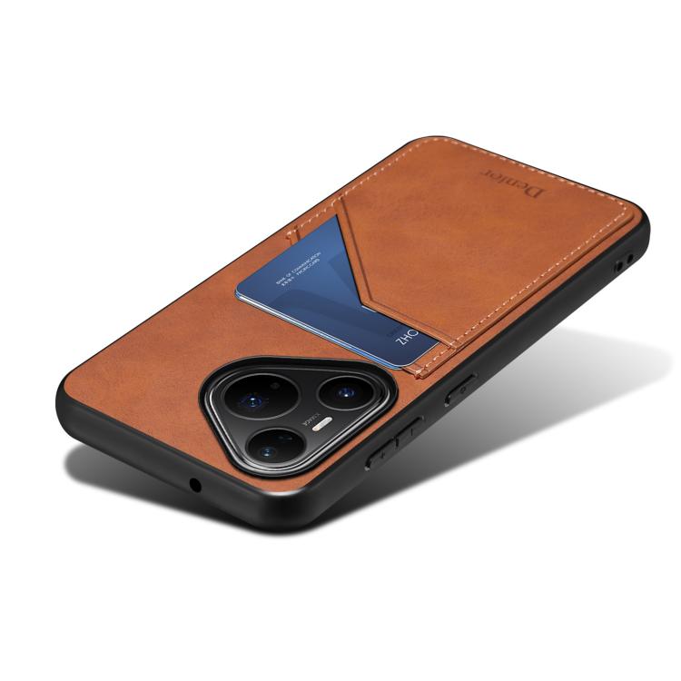 For Huawei Pura 80 Pro 5G Denior D09 PU Dual Card Slot Back Cover Phone Case